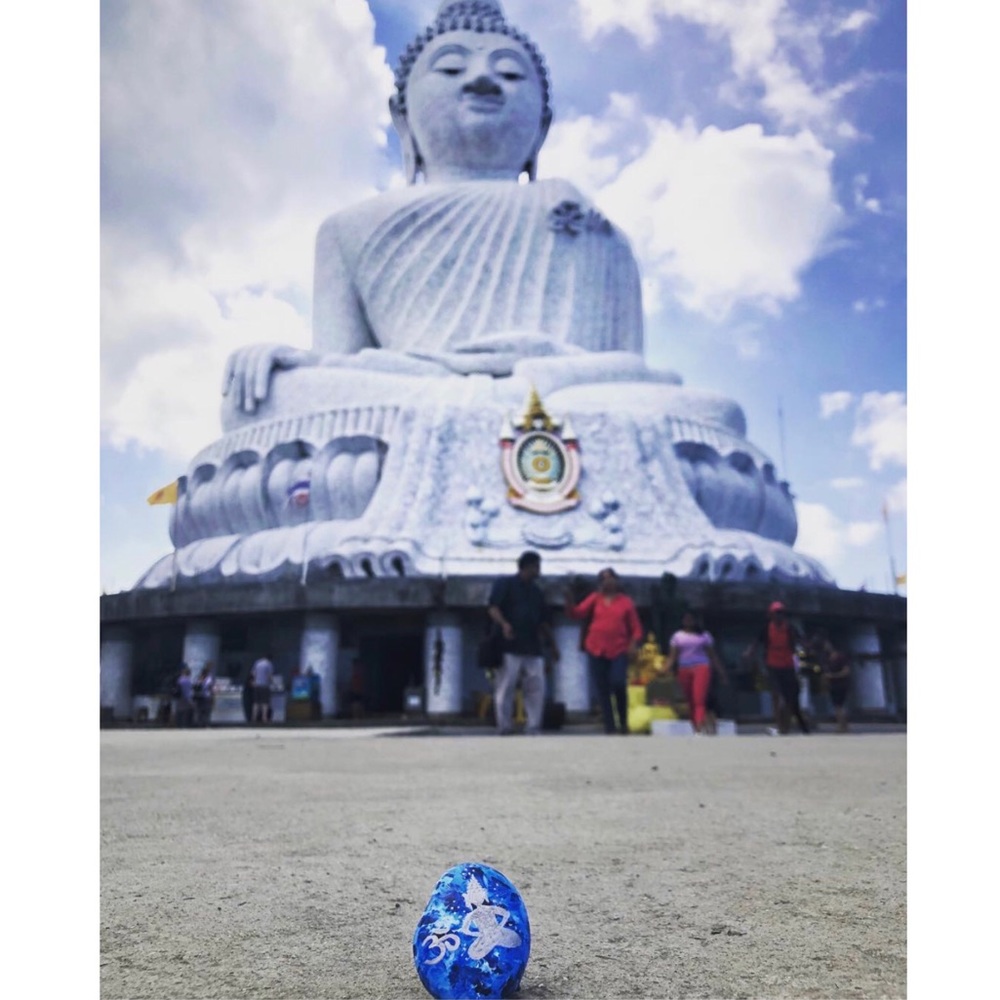 Buddha Om Ohm gratitude rock, spiritual decor
